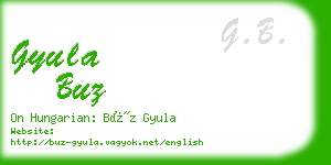 gyula buz business card